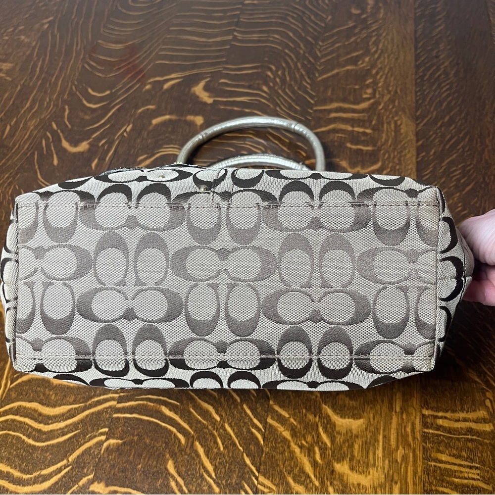 Coach Bleeker Signature Floral and Gold Tote Bag - Picture 6 of 14